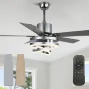 52" Chandelier Ceiling Fans with Lights Remote Control Fandelier Modern Ceili...