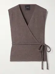[LESET] LESET - Lauren Brushed-jersey Wrap Top - Chocolate - x large x large Brown