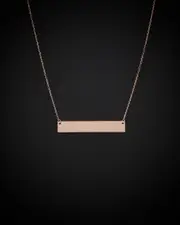 14K Italian Rose Gold Bar Necklace