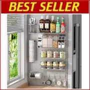 Durable Magnetic Spice Shelf Set – Includes Hooks & Paper Towel Holder
