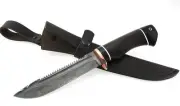 Knife Fisherman-4 steel damascus-dolly handle black hornbeam wenge