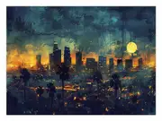 Los Angeles At Night Canvas Print