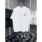 CHROME HEARTS 克羅心 彩色噴繪大馬蹄印花圓領休閒純棉短袖T恤男女同款