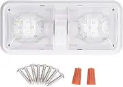 LED 1 Pack RV LED Ceiling Double Dome Light Fixture, DC 12V Dimmable 600LM RV Interior Lighting Trailer Camper with 3 Way Switch for Car, RV, Trailer, Camper, Boat (White Light