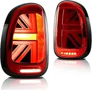 Rear Lights, for Mini, Countryman R60 WRC 2010-2016 Tail Lights w/Sequential Turn Signal Car Rear Bumper Lights(Black red)