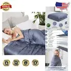 Cooling Weighted Blanket - Bamboo-Derived Rayon, 15lbs | Queen Size 60x80 Navy