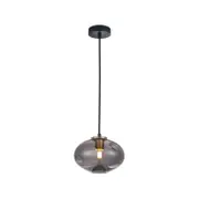 CLA Lighting FOSSETTE Interior Dimpled Smoked/ Effect Glass Pendant Light- Oval