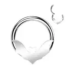Piercing Ring Clicker Silver Batwing ( Ear, Daith , Septum)