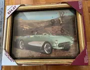 VINTAGE COLLECTIBLE '56 VETTE CORVETTE WALL QUARTZ CLOCK FRAME VERICHRON