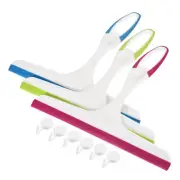 3Pcs Shower Squeegee Glass Wiper with 6 Hooks Green Blue Red