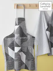Catherine Lansfield Grey Larsson Geo 100% Cotton Apron (A74041) | $23