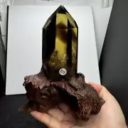 Top Natural citrine Quartz obelisk Crystals Tower Point Wand Reiki Gmes 1.01LB