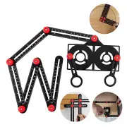 6/9/12 Fold Aluminium Alloy Angle Ruler Finder Measuring Ruler Perforated Mold Template Tool Locator Drill Guide Tile Ho