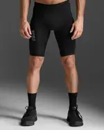 Light Speed React Compression Shorts, 2XU, M, Black/White Reflective, Male