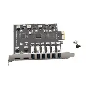 Expansion Card PCI-E to 8 Port USB3.2 Gen1 Controller Type-C 5Gbps Adapter
