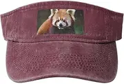 [RLDOBOFE] Sun Visor Hat Adjustable Empty Top Baseball Cap Animal Red Panda Sun Hats for Women Men Sports Hats Summer Beach Cap