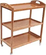 Home Rotatable Storage Kitchen Trolley Food Bar Trolley Storage Storage Trolley Bar Trolleys On Wheels 3 Shelves for Living Room