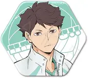 SYNC INNOVATION SYNC-HK7HEX-YG Haikyuu!! YG Toru Oikawa Vol. 7 Hexagonal Can Badge Within 2.4 inches (60 mm) Square Tin Plate
