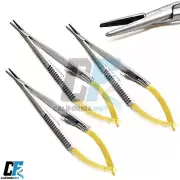 3 Pcs Castroviejo Needle Holder Straight TC Micro Surgery Suture Plier Forceps