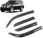 Auto Side Window Wind Deflectors Visors Black Rain Guard Door Visor Vent Shades Dark Smoke Ventvisor Compatible with Dodge Nitro 2007-2011