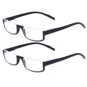 Reading glasses 2 Pair Half Moon Half Frame Readers Spring Hinge Men and Wome...