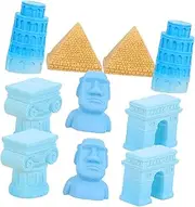 Healifty 1set Mini Resin Pyramid Figurine Famous Building Models Including Leaning Tower of Roman Pillar Triumphal Arch and More for Dollhouse Decor
