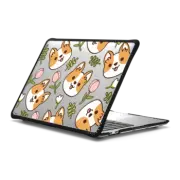 MacBook Pro 13-inch (M1 / M2 / Intel) Impact Case Corgi with Pink Tulip - Cute Dog with Flowers - Kawaii Pet Spring Summer Autumn