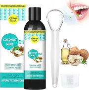 LeoLeoii Coconut Oil Pulling Kit (3 PCS) – Natural Mouthwash for Fresh Breath, Teeth Whitening & Gum Health | Includes Tongue Scraper