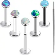 [Xnsjeyy] 20G 18G 16G Titanium Threadless Flat Back Earrings Nose Ring Studs Tragus Labret Medusa Piercing Jewelry G23 Monroe Lip Ring Snake Bite Forward Helix Conch Cartilage Earrings Piercing Jewelry