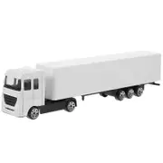 Boys Truck Model Plaything Alloy Truck Model Realistic Container Truck Model Miniature Truck Toy White 20.00X4.50X3.00CM