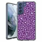 For Samsung Galaxy S20 S21 S23 S24 FE 5g TPU Case+Glass(Leopard Skin Purple)