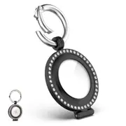 Metal AirTag Case e for Apple Bling Diamond AirTags Holder Anti Scratch Protective Cover-Black