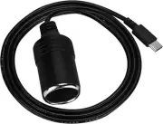 12V USB Type-C Male Plug to Car Cigarettes Adapter Female Socket PD Power Cab...