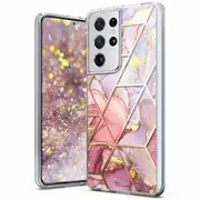 For Galaxy S21 FE Case Clear Slim Marble Shockproof Cover
