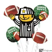 Football Frenzy Super Shape Referee 5pc Balloons Bouquet Supplies