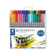 STAEDTLER 3200 TB36 Design Journey Double-Ended Fibre-Tip Pens with Thin & Wi...