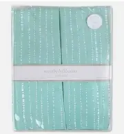 Wendy Bellissimo Dotted Stripe Crib Skirt in Teal