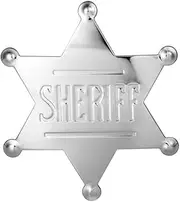 Metal Sheriff Badge, Gold-Coloured Star Design, Costume Accessory (Silver)