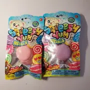 Squeesh Yum Minis Macarons W/ Cord To Hang Purple And Pink Macarons Lot Of 2