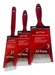New Linzer Paint Brushes Lot 1.5” Angular 2"- 3" Flat Edge All Paints Surfaces