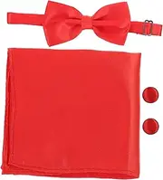 CHILDWEET Elegant Mens Bow Tie Handkerchief Set Cufflinks for Men Suit Cufflinks Tuxedo Buttons Bow Tie and Handkerchief