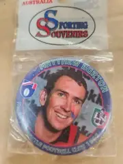 MATTHEW BURTON - NO 24 - FREMANTLE DOCKERS - AFL TIN BADGE CIRCA 1990's sealed