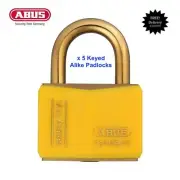ABUS Weatherproof Outdoor Padlock -T84MB40 40mm Keyed Alike Padlocks x 5