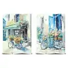 Folding 3 Panels Room Divider Screen Privacy - Street view with Bike