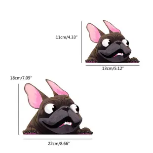 最佳法國鬥牛犬 3D 個性汽車貼紙可愛小狗卡通乙烯基貼花貼紙