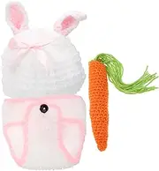 Totority Newborn Bunny Outfit Adorable Photography Props for Premium Woolen Yarn for Showers Birthdays and Family Photos Cute Bunny Design Hat and Pants