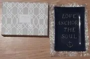 Fringe Studio Decorative Glass Tray "love anchors" Rectangle Catch all tray
