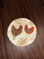 PIER 1 Imports GALLO 9" Rooster Salad Plate Ironstone Dinnerware