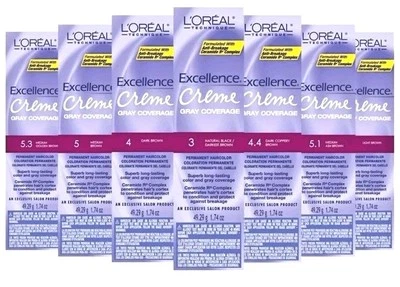 L'Oreal Excellence Creme Permanent Hair Color 1.74 oz Different colors
