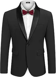[COOFANDY] Mens Tuxedo Jacket Wedding Suit Jacket Slim Fit Blazer Jacket for Dinner, Prom, Party